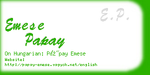 emese papay business card